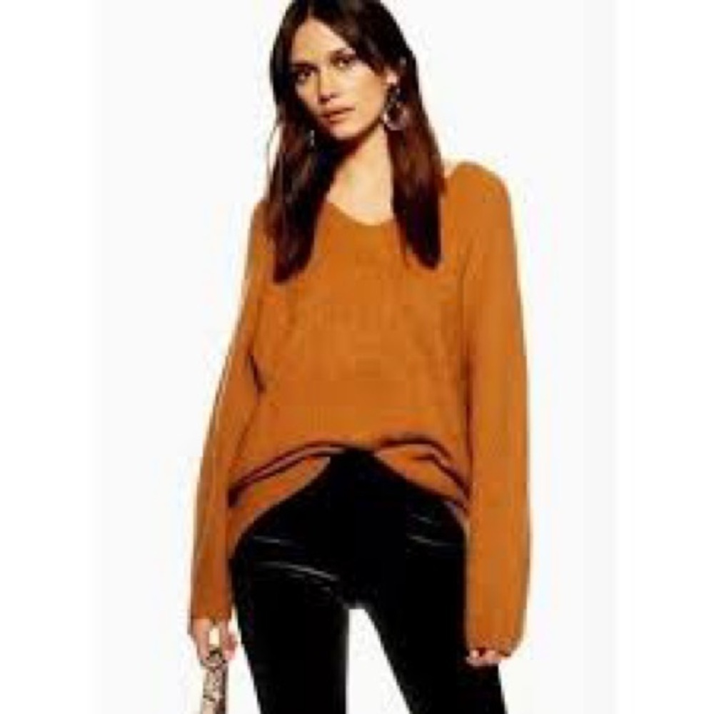 Topshop V Neck Sweater Oversized Slouchy fit size medium